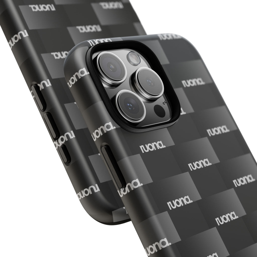 Black Checker Pattern Tough Phone Case