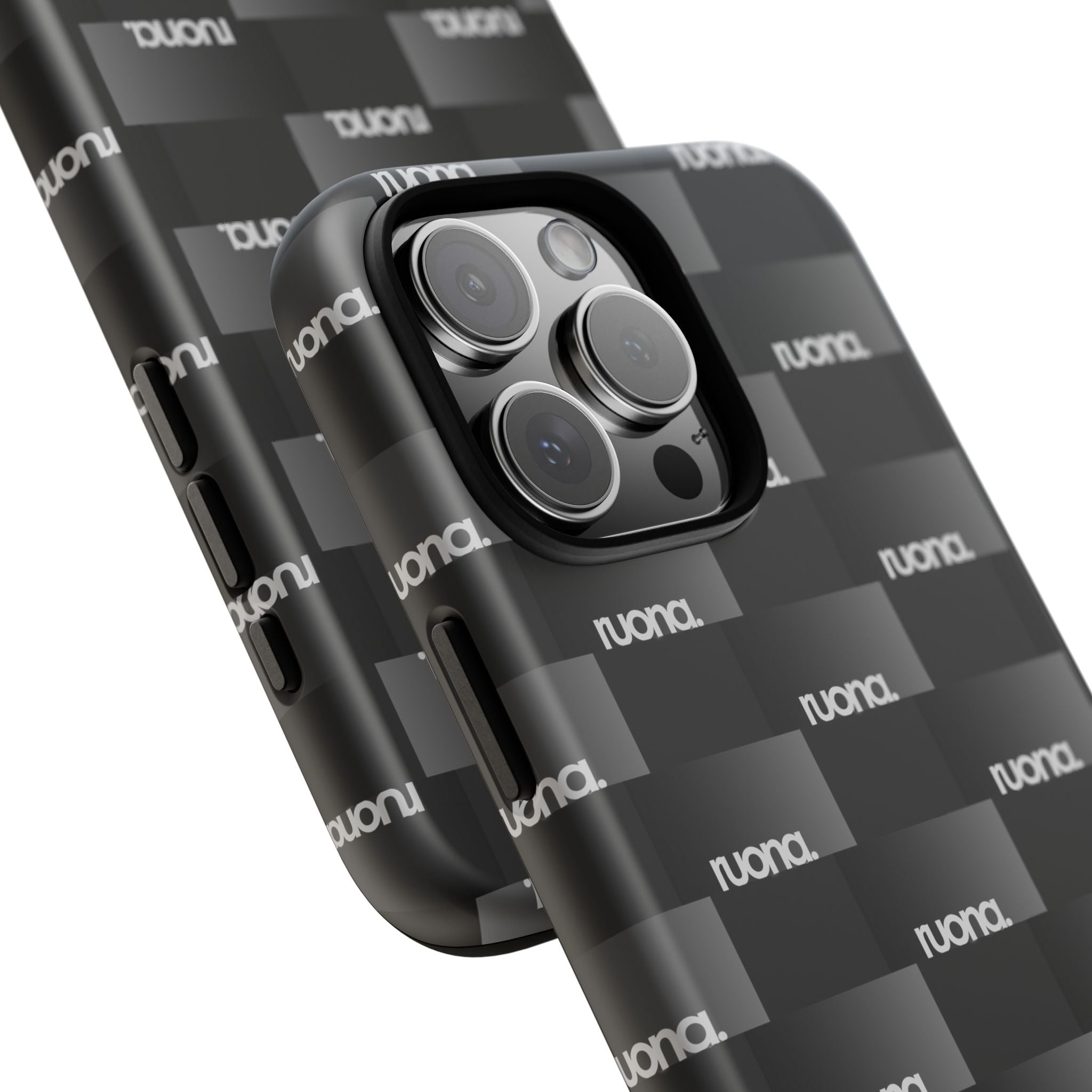 Black Checker Pattern Tough Phone Case