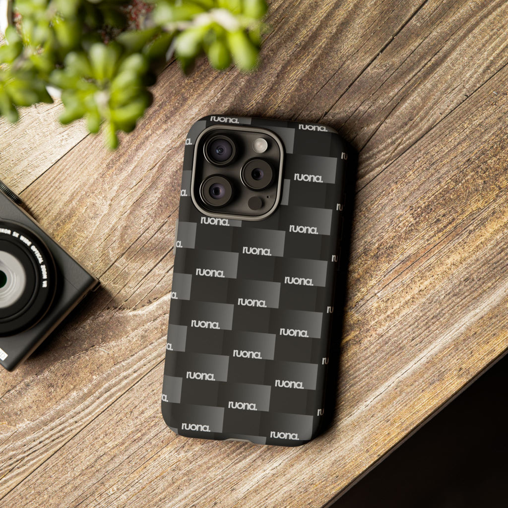 Black Checker Pattern Tough Phone Case
