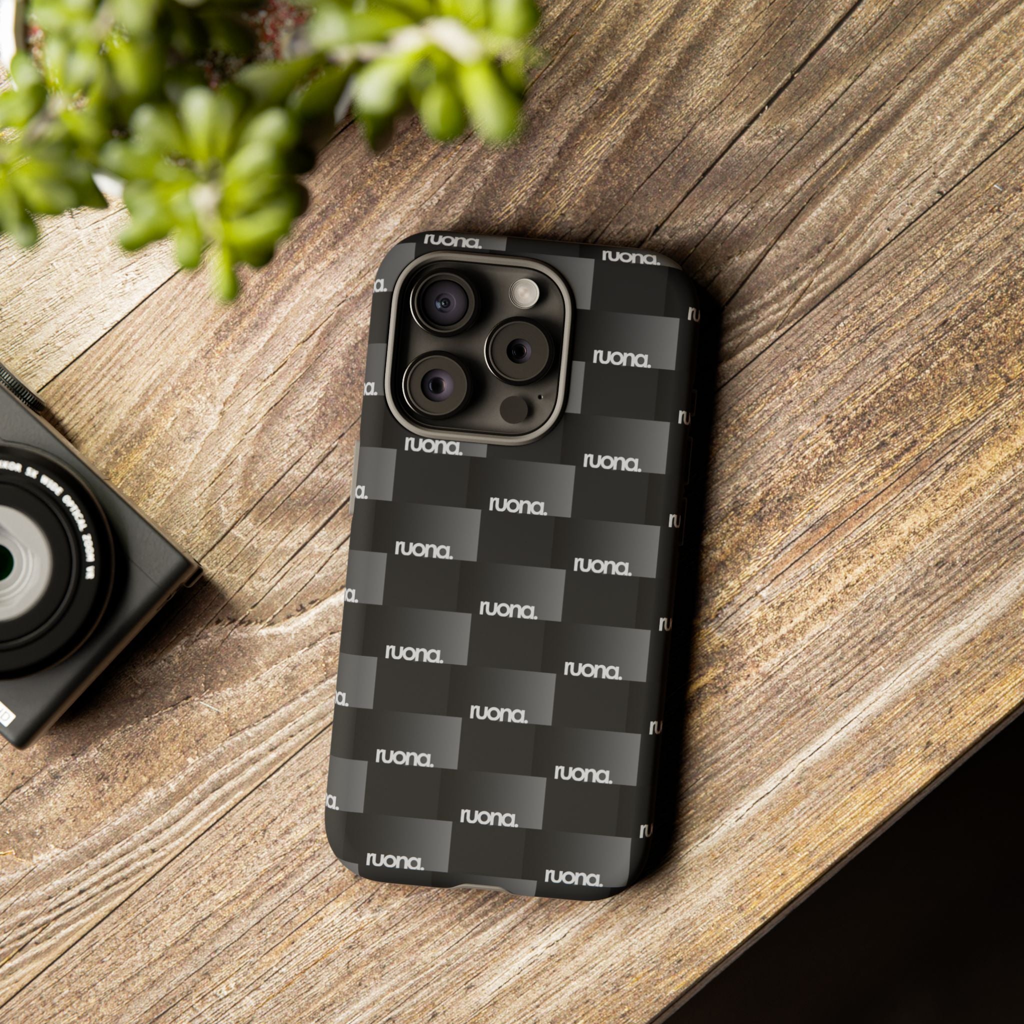 Black Checker Pattern Tough Phone Case