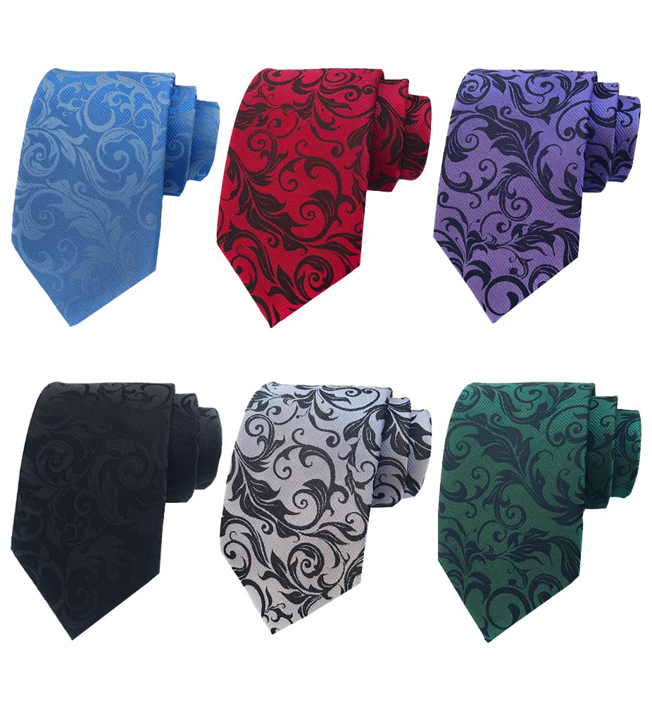 Men's Necktie Classic Tie Woven Jacquard Neck Ties 6 PCS