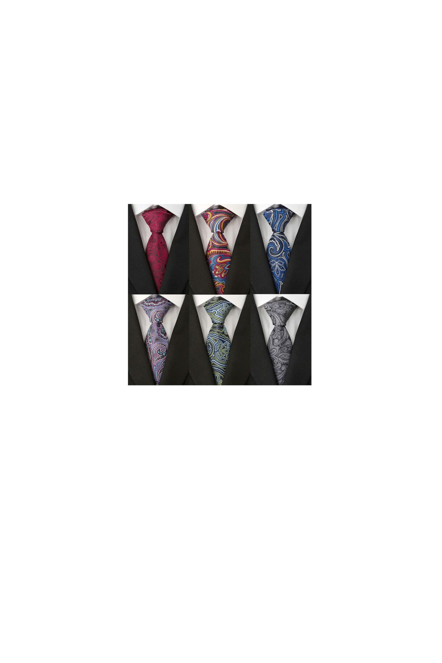 Men's Necktie Classic Tie Woven Jacquard Neck Ties 6 PCS