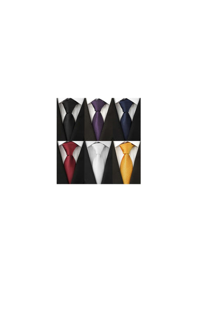Men's Necktie Classic Tie Woven Jacquard Neck Ties 6 PCS
