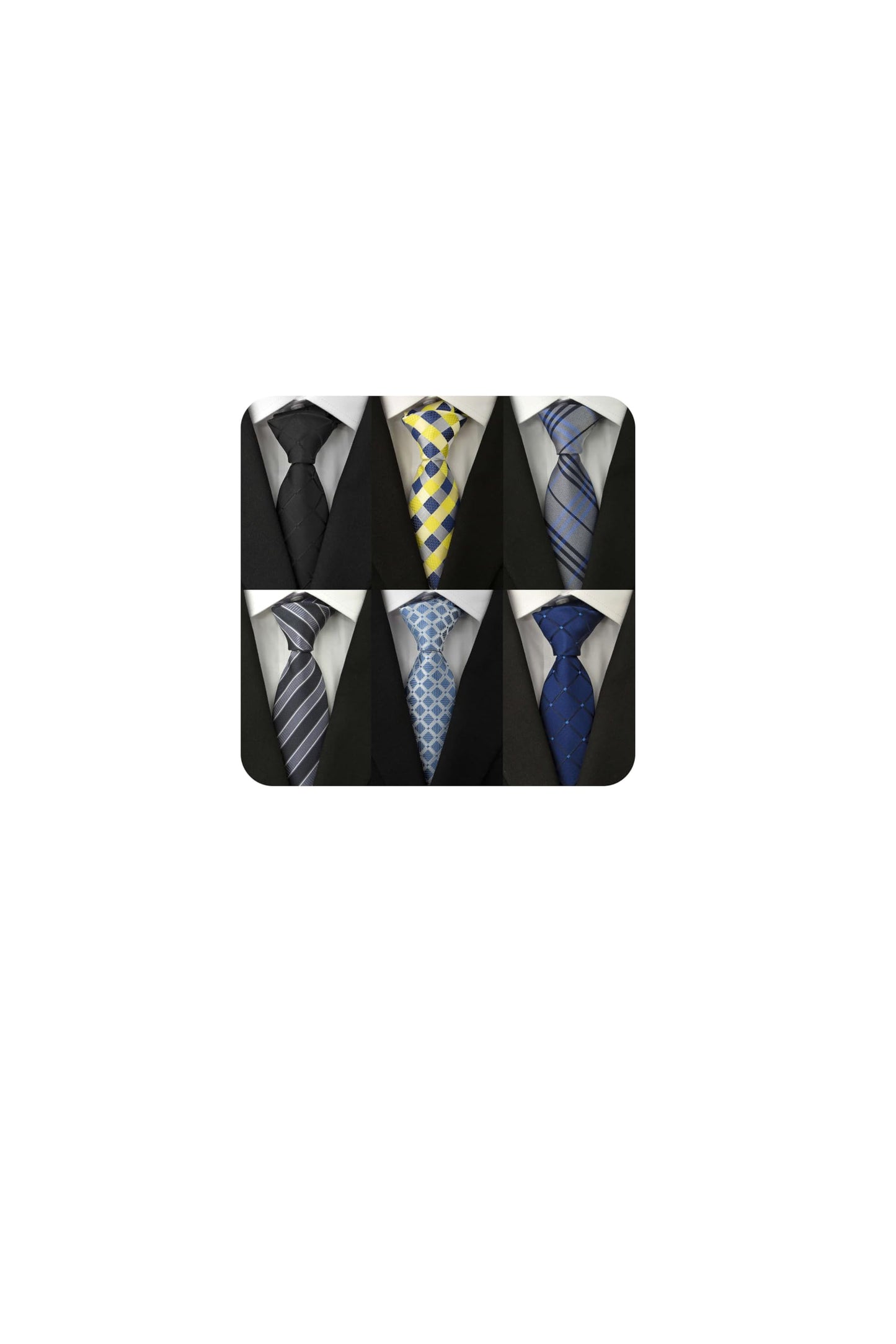 Men's Necktie Classic Tie Woven Jacquard Neck Ties 6 PCS