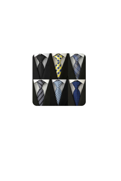 Men's Necktie Classic Tie Woven Jacquard Neck Ties 6 PCS