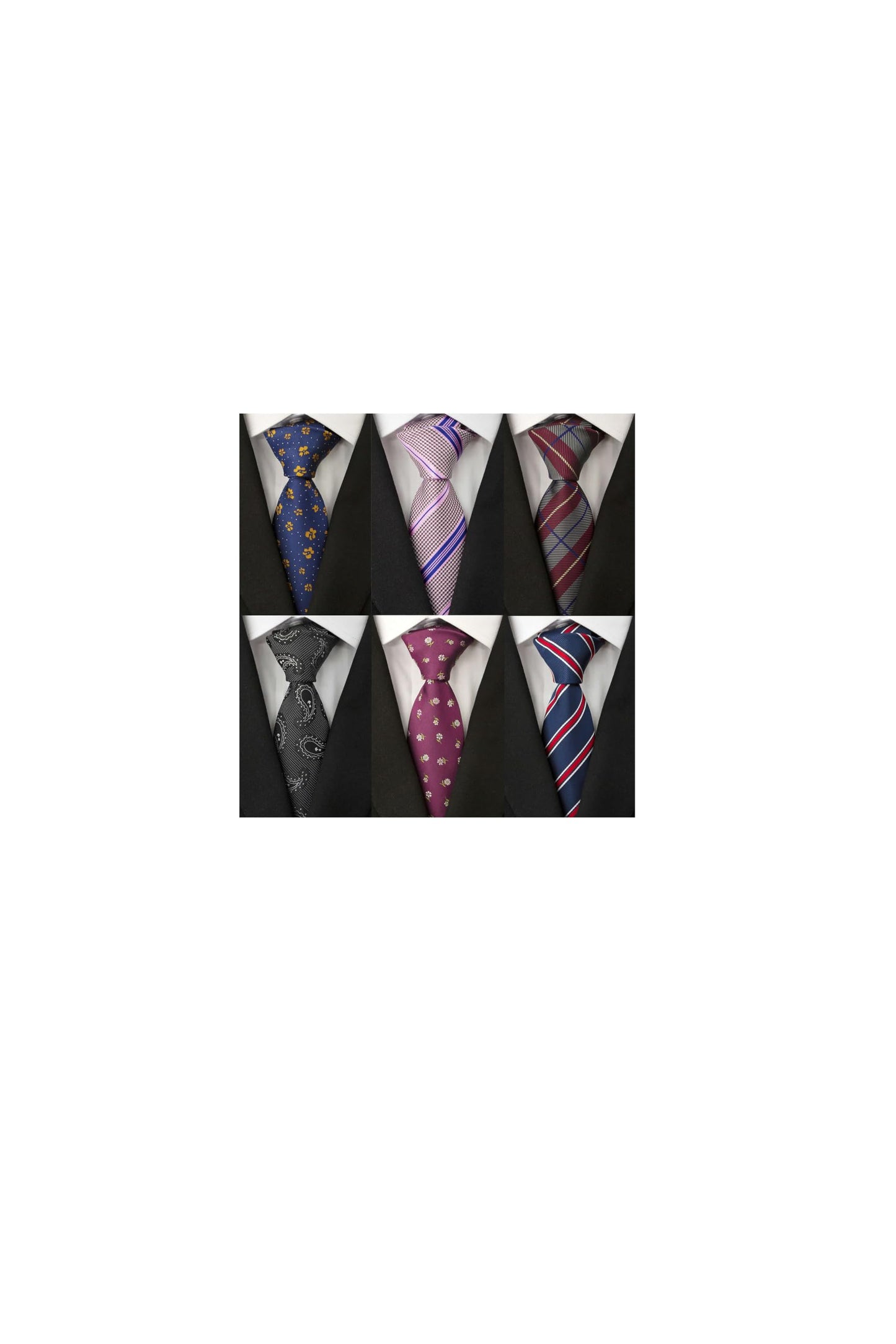Men's Necktie Classic Tie Woven Jacquard Neck Ties 6 PCS
