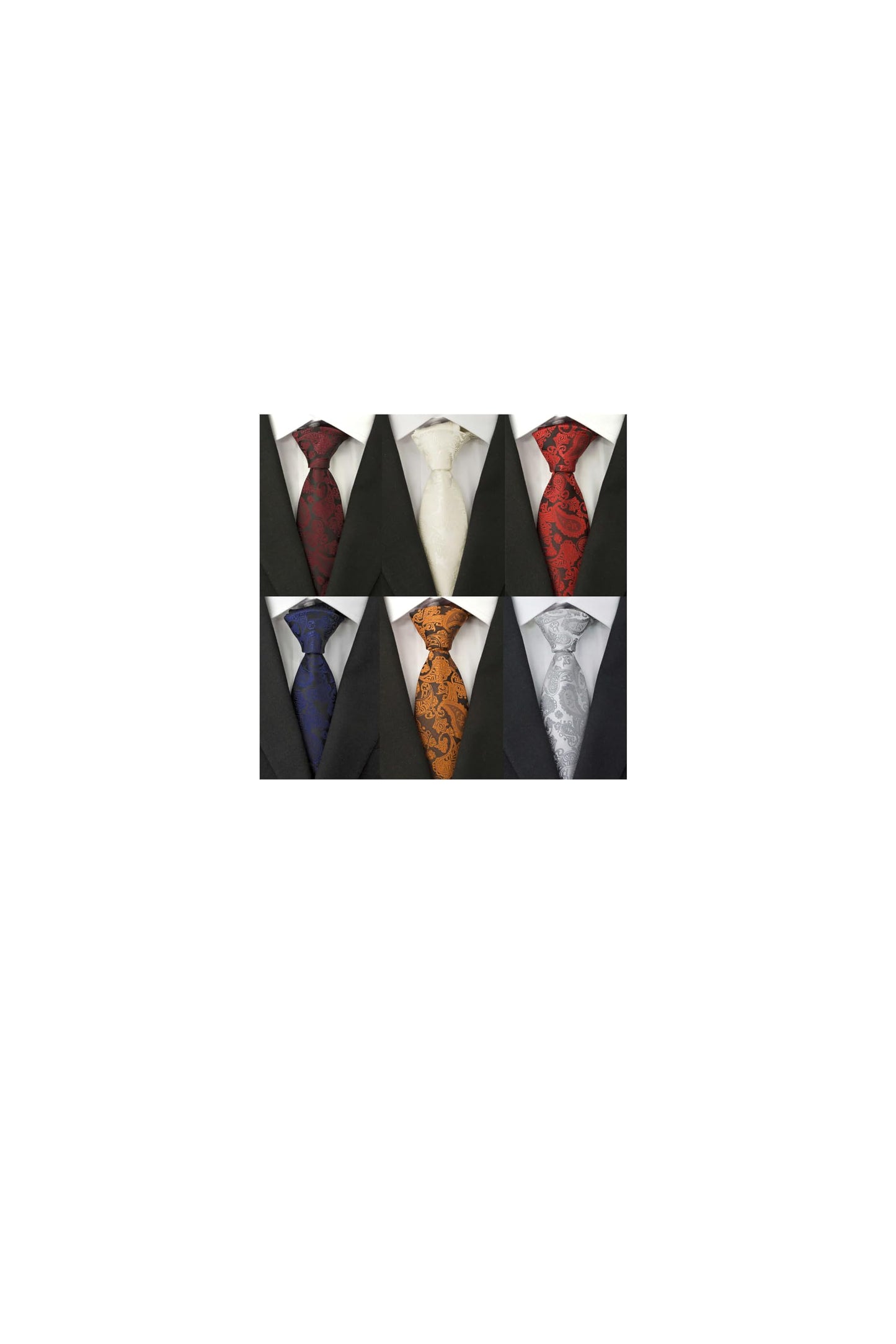Men's Necktie Classic Tie Woven Jacquard Neck Ties 6 PCS