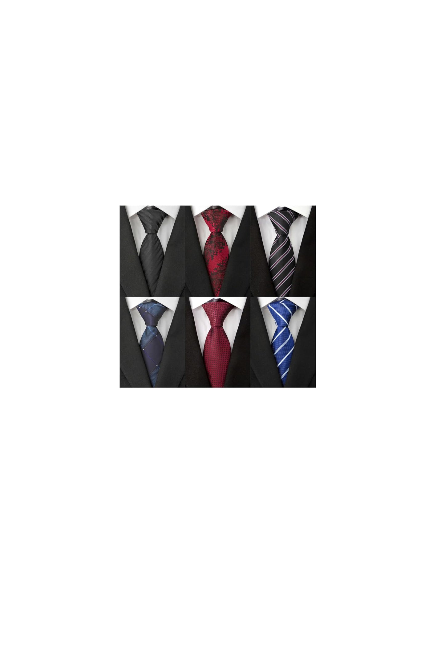 Men's Necktie Classic Tie Woven Jacquard Neck Ties 6 PCS