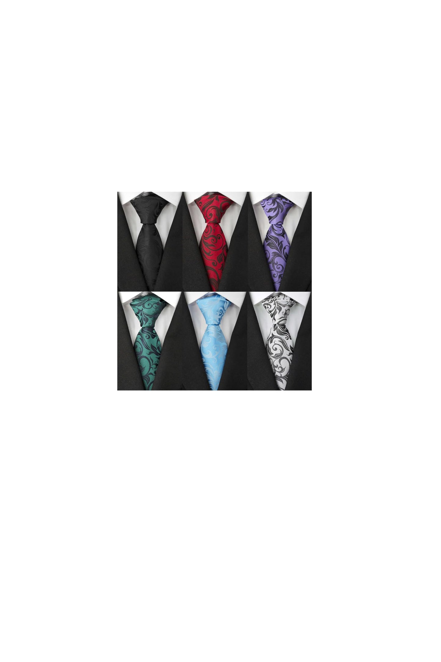 Men's Necktie Classic Tie Woven Jacquard Neck Ties 6 PCS
