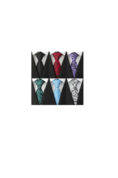Men's Necktie Classic Tie Woven Jacquard Neck Ties 6 PCS