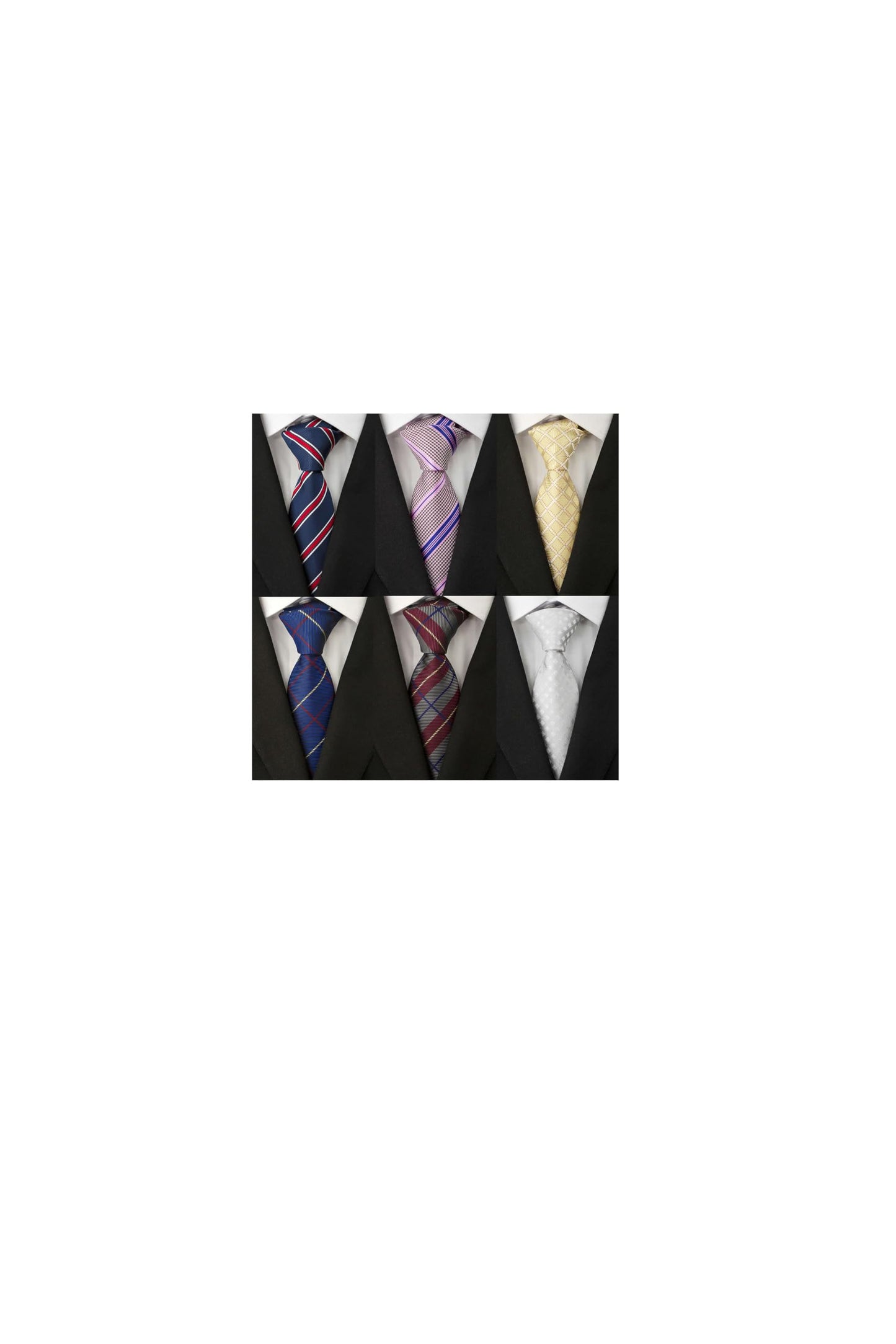 Men's Necktie Classic Tie Woven Jacquard Neck Ties 6 PCS