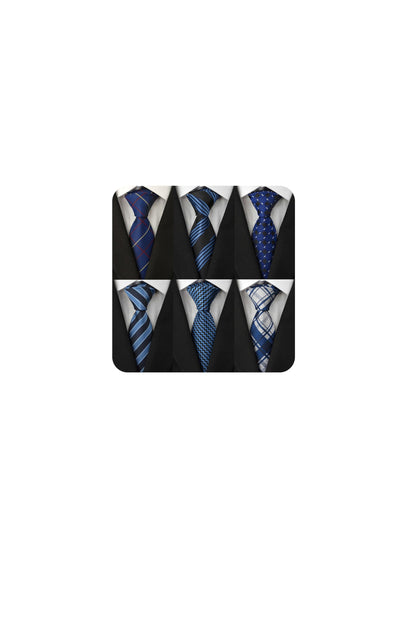 Men's Necktie Classic Tie Woven Jacquard Neck Ties 6 PCS