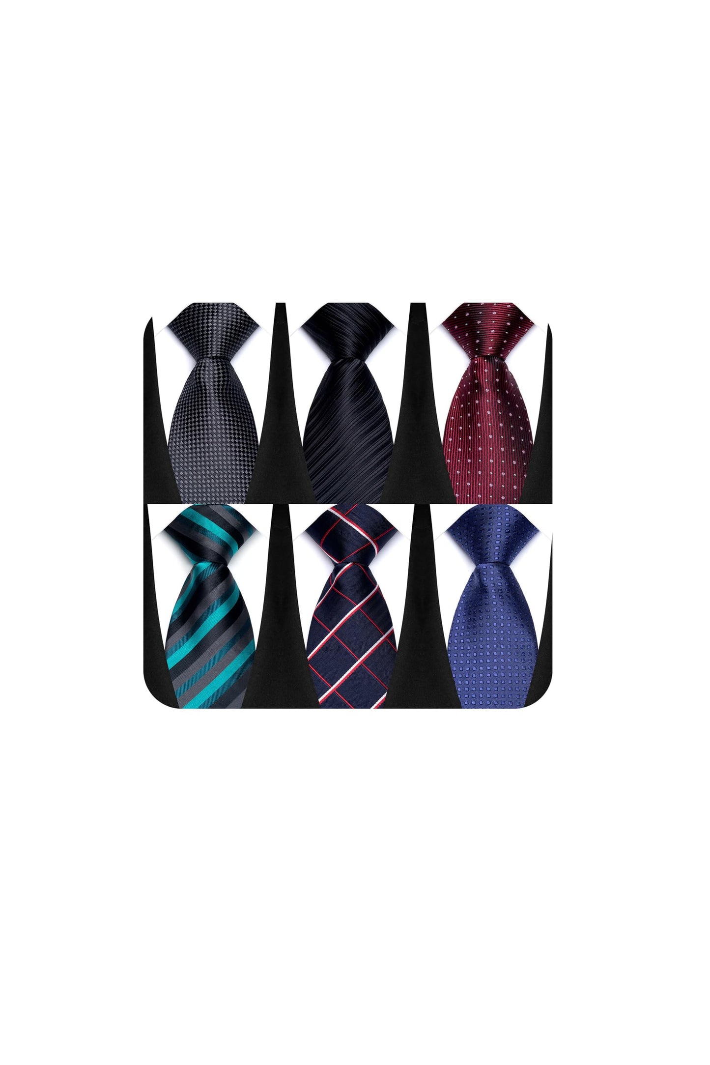 Men's Necktie Classic Tie Woven Jacquard Neck Ties 6 PCS