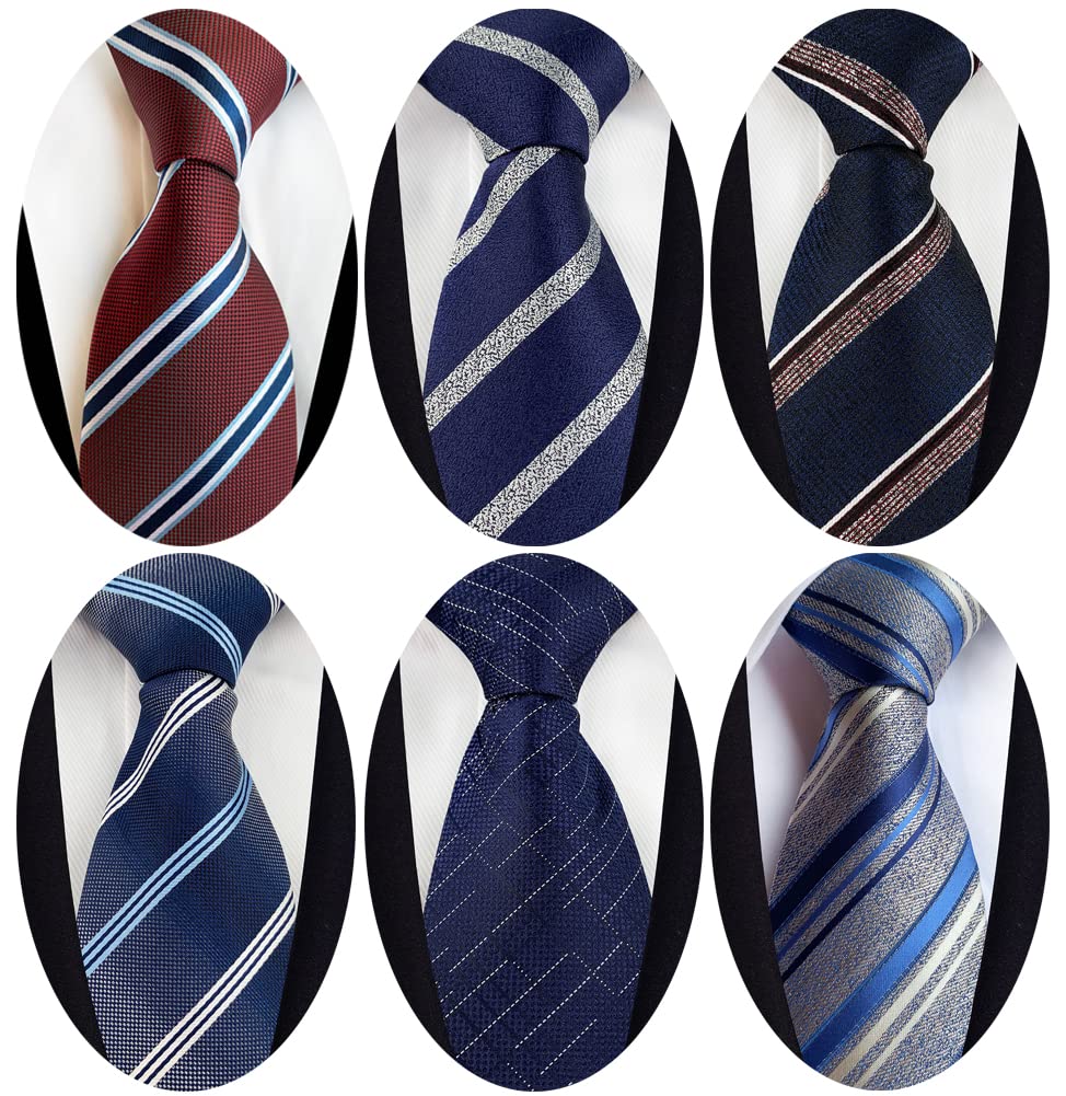 Men's Necktie Classic Tie Woven Jacquard Neck Ties 6 PCS