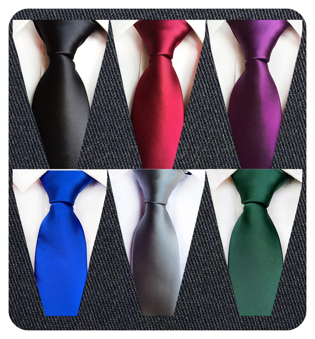 Men's Necktie Classic Tie Woven Jacquard Neck Ties 6 PCS