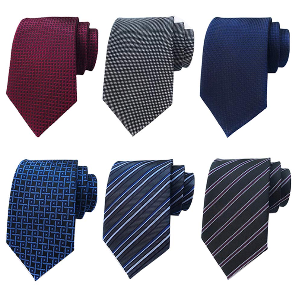 Men's Necktie Classic Tie Woven Jacquard Neck Ties 6 PCS