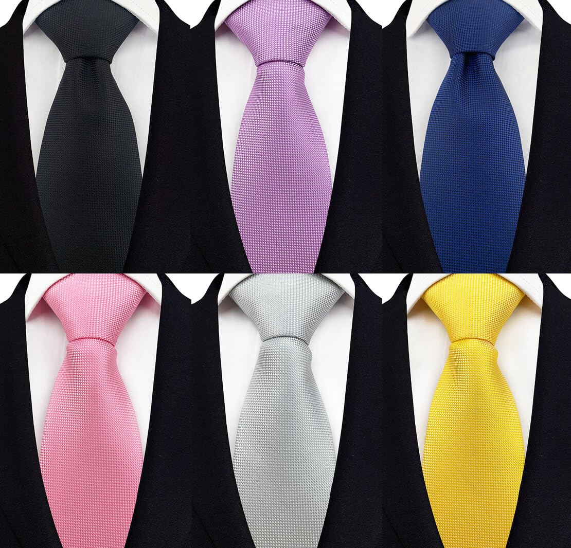 Men's Necktie Classic Tie Woven Jacquard Neck Ties 6 PCS