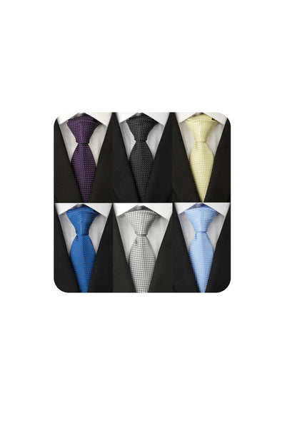 Men's Necktie Classic Tie Woven Jacquard Neck Ties 6 PCS