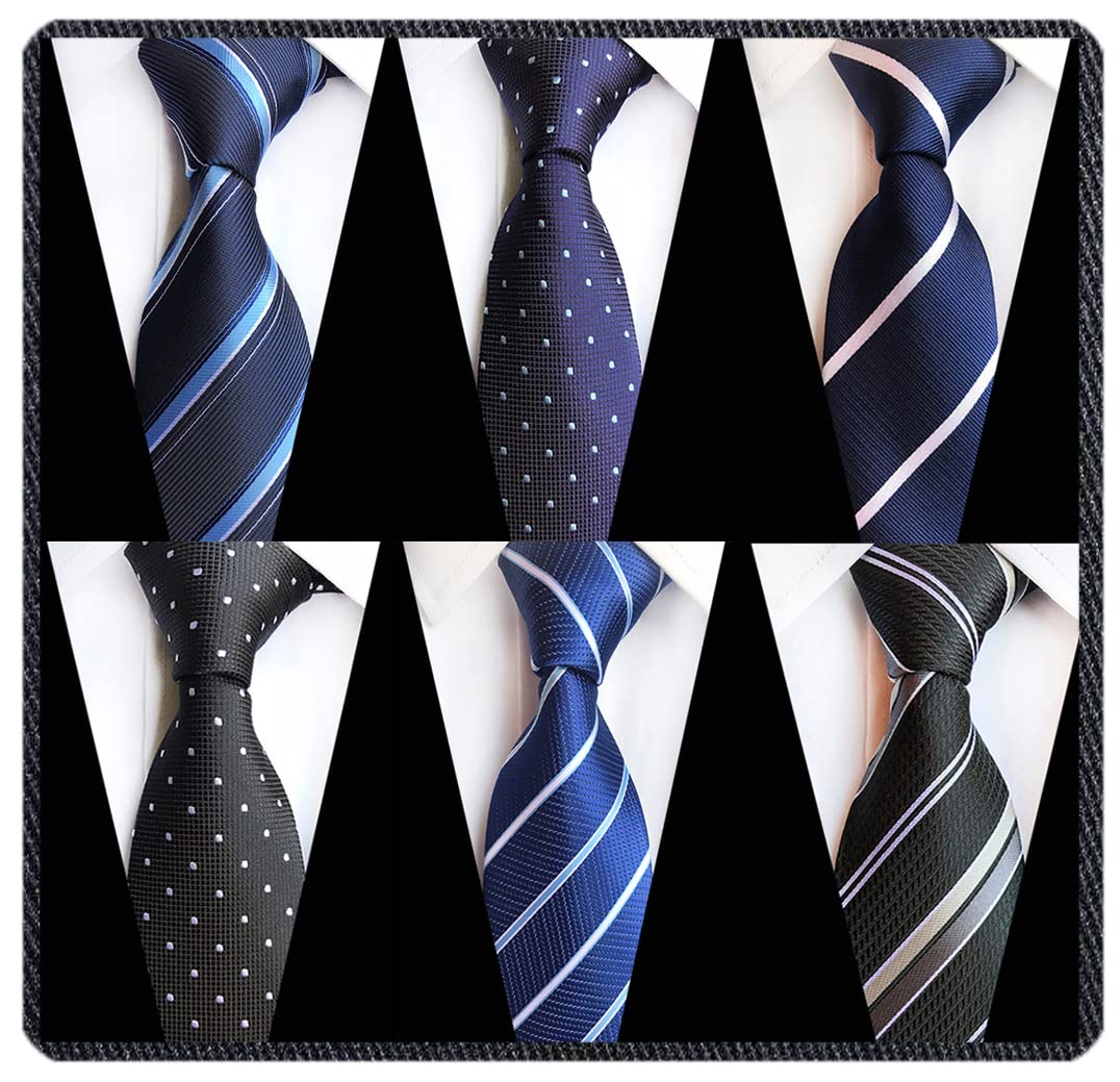 Men's Necktie Classic Tie Woven Jacquard Neck Ties 6 PCS