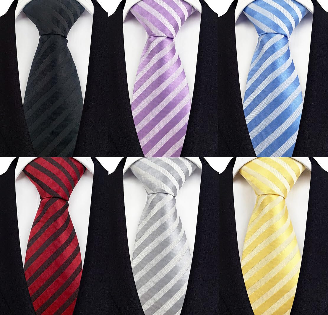 Men's Necktie Classic Tie Woven Jacquard Neck Ties 6 PCS