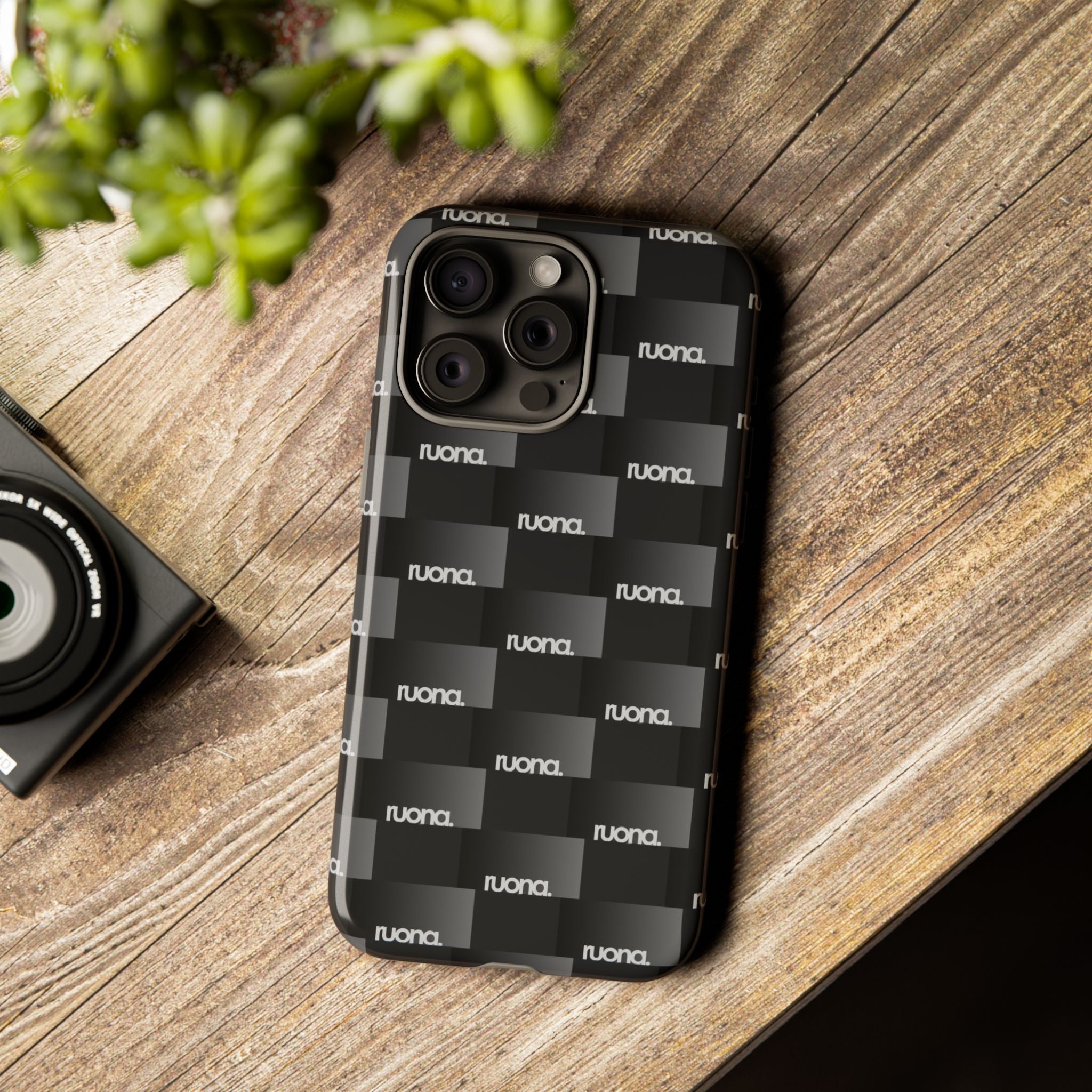 Black Checker Pattern Tough Phone Case