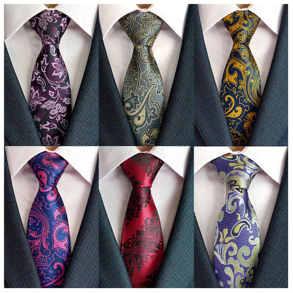 Men's Necktie Classic Tie Woven Jacquard Neck Ties 6 PCS