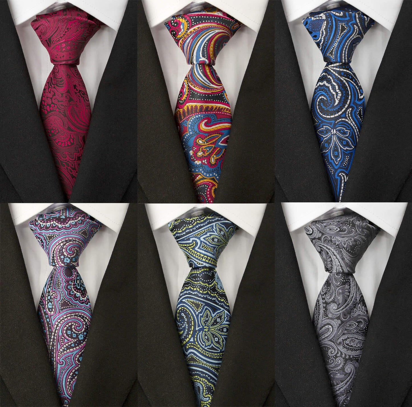 Men's Necktie Classic Tie Woven Jacquard Neck Ties 6 PCS