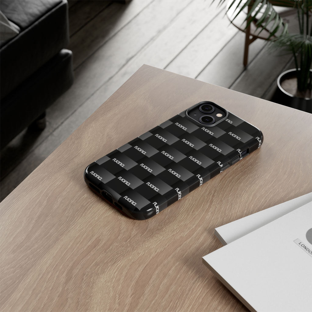 Black Checker Pattern Tough Phone Case