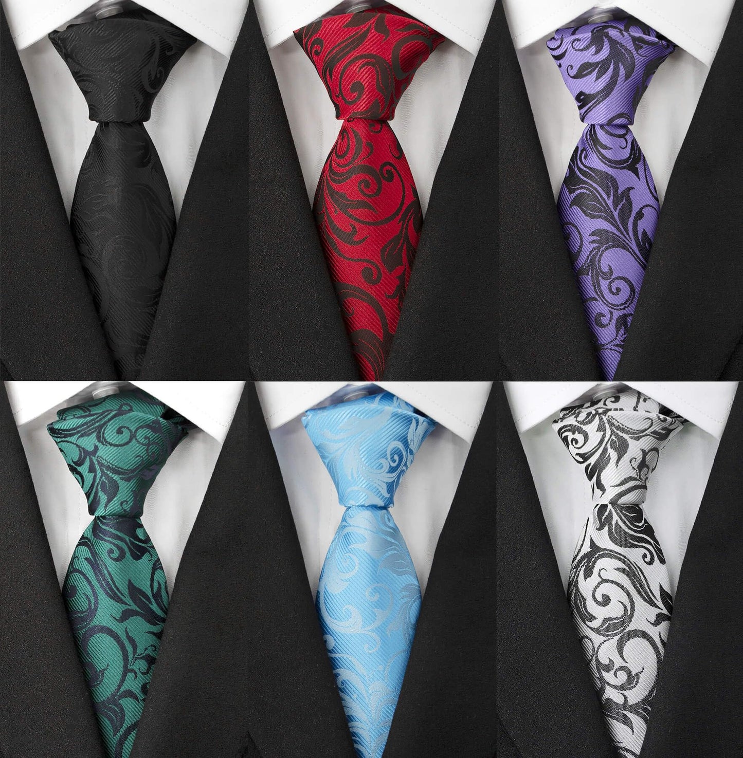 Men's Necktie Classic Tie Woven Jacquard Neck Ties 6 PCS