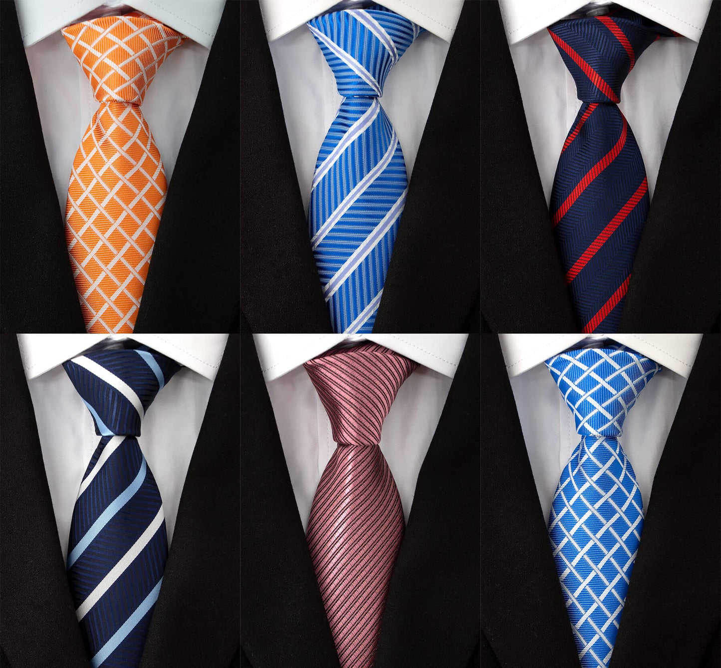 Men's Necktie Classic Tie Woven Jacquard Neck Ties 6 PCS