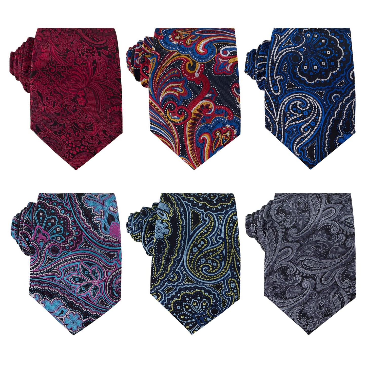 Men's Necktie Classic Tie Woven Jacquard Neck Ties 6 PCS