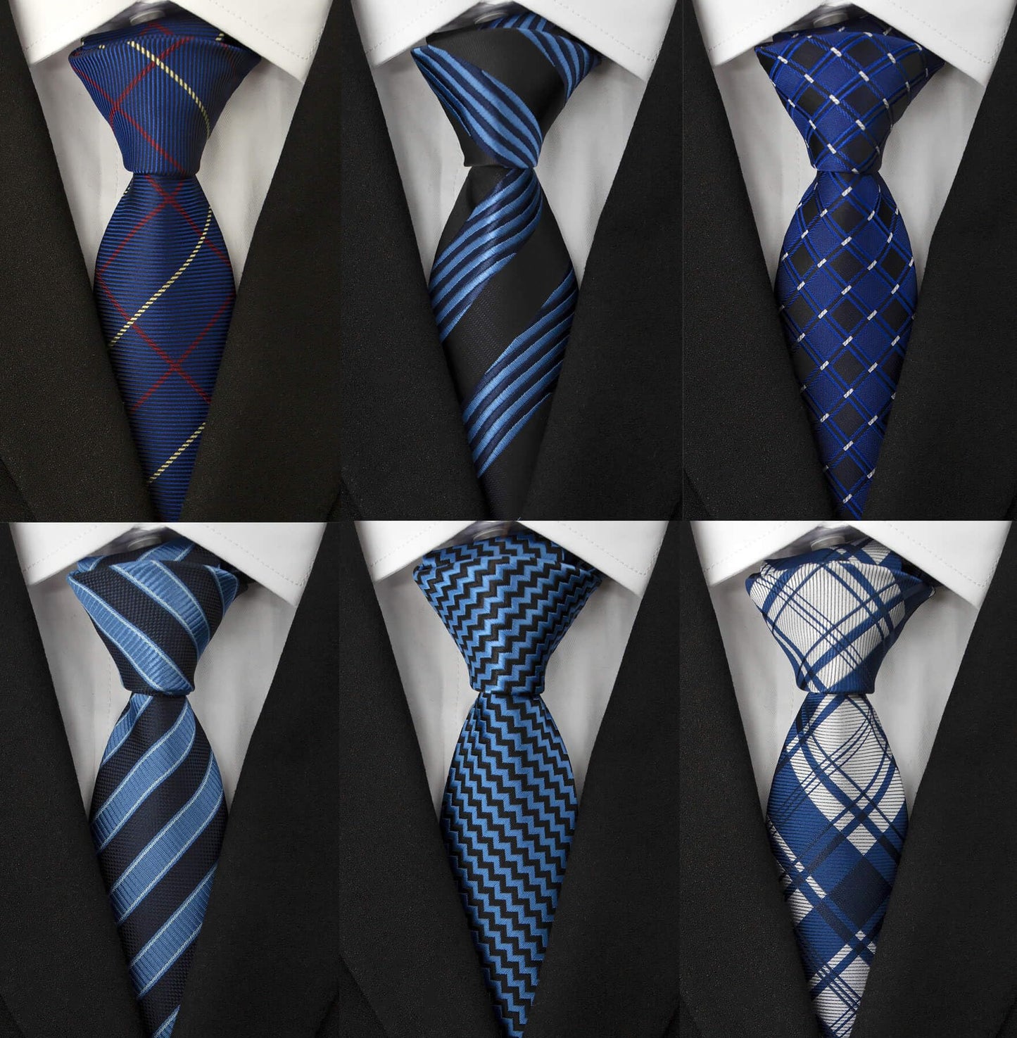 Men's Necktie Classic Tie Woven Jacquard Neck Ties 6 PCS