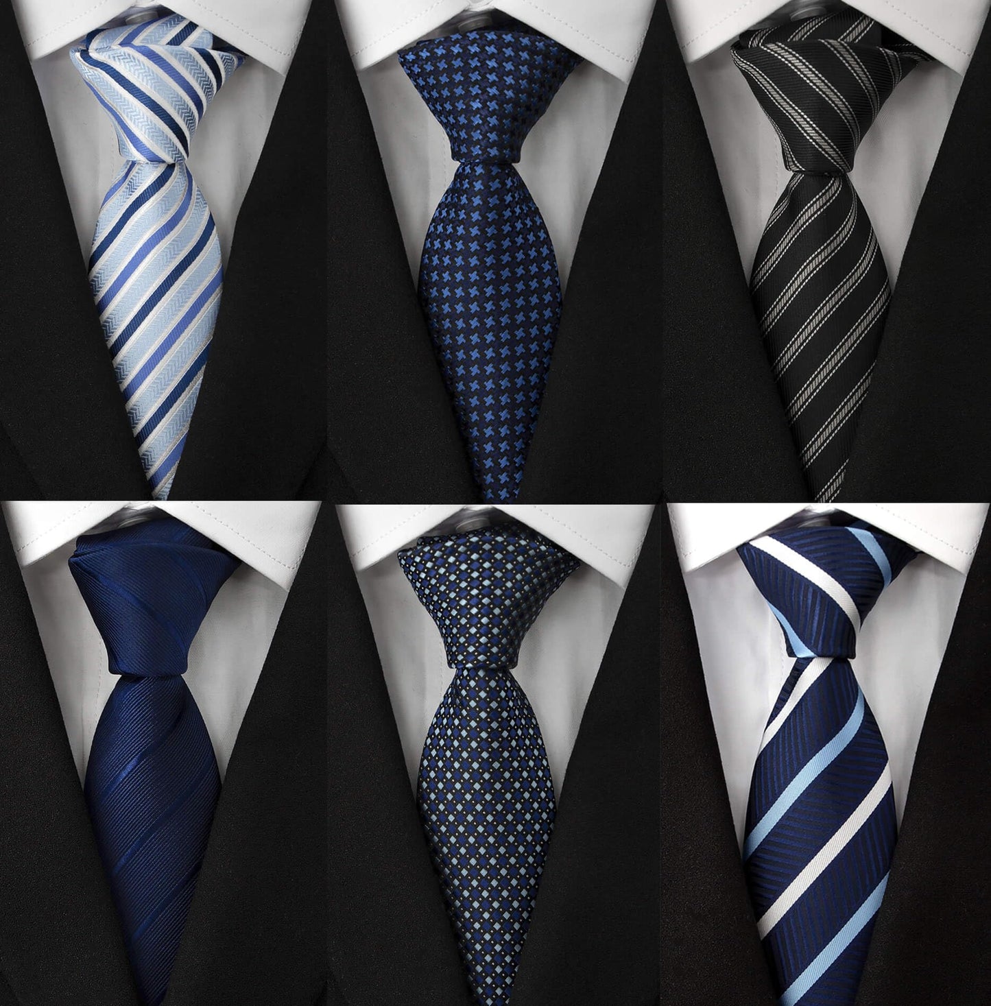 Men's Necktie Classic Tie Woven Jacquard Neck Ties 6 PCS