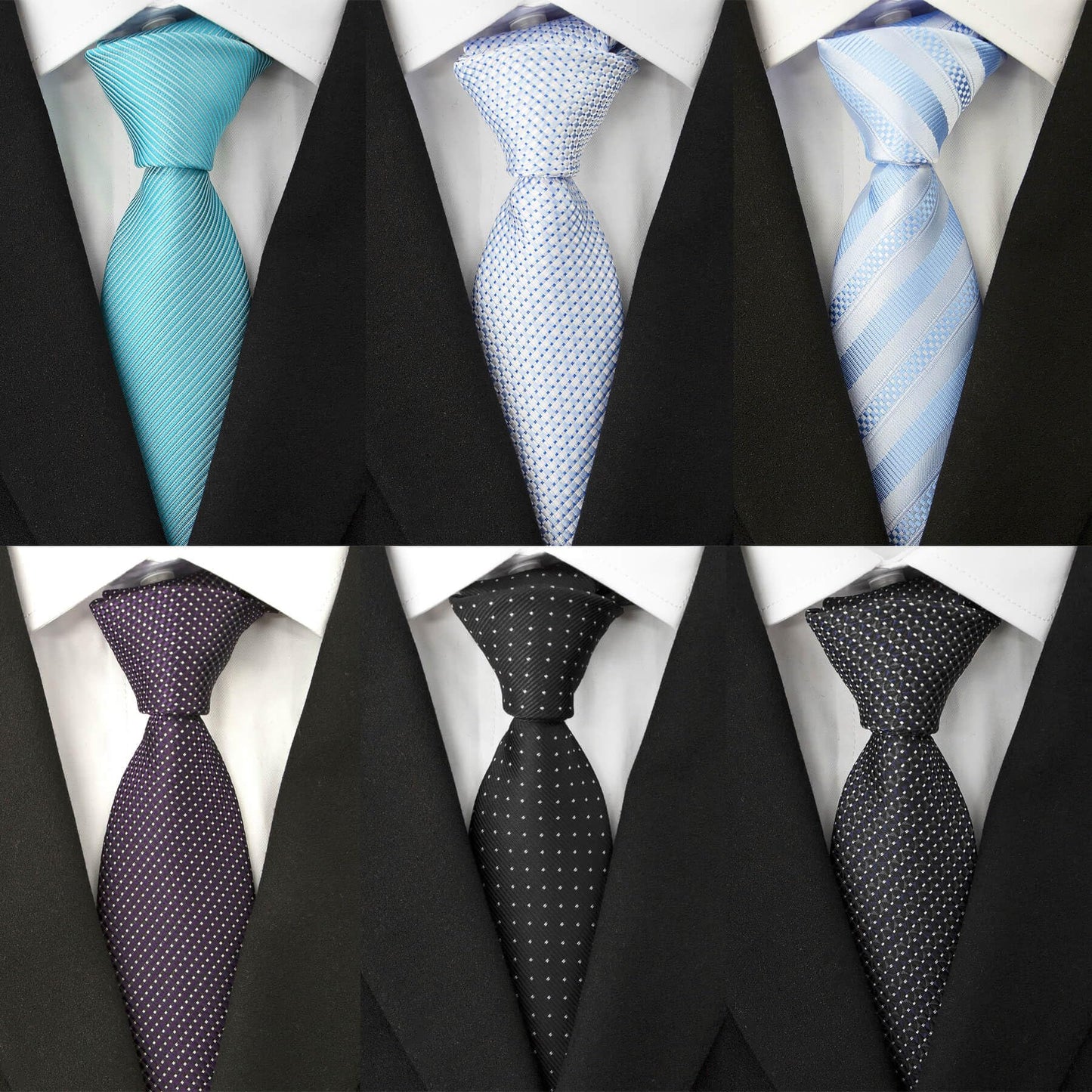 Men's Necktie Classic Tie Woven Jacquard Neck Ties 6 PCS