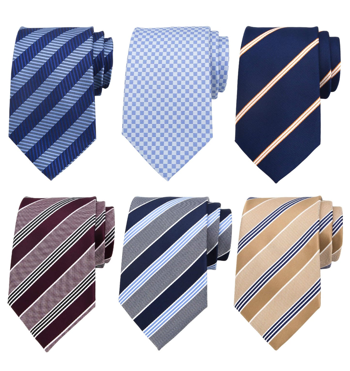 Men's Necktie Classic Tie Woven Jacquard Neck Ties 6 PCS
