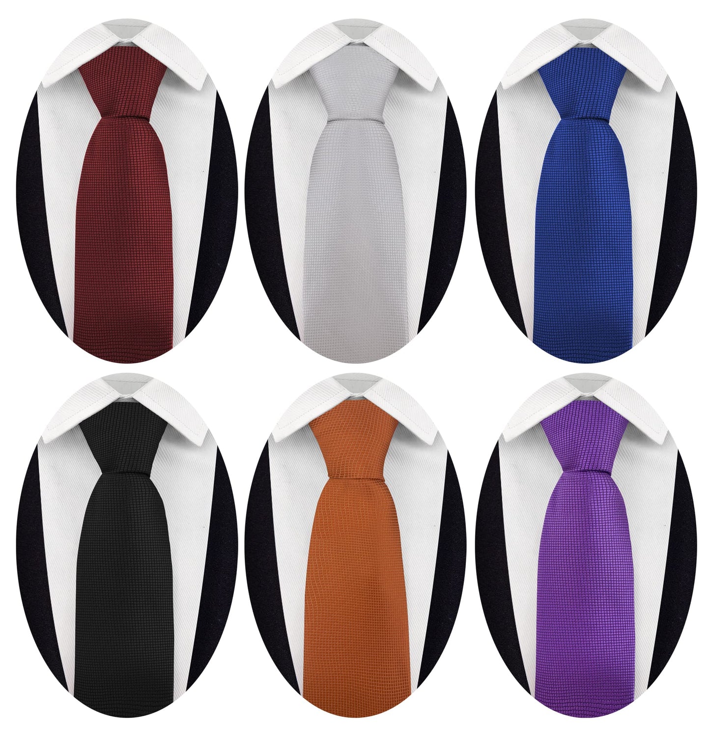 Men's Necktie Classic Tie Woven Jacquard Neck Ties 6 PCS