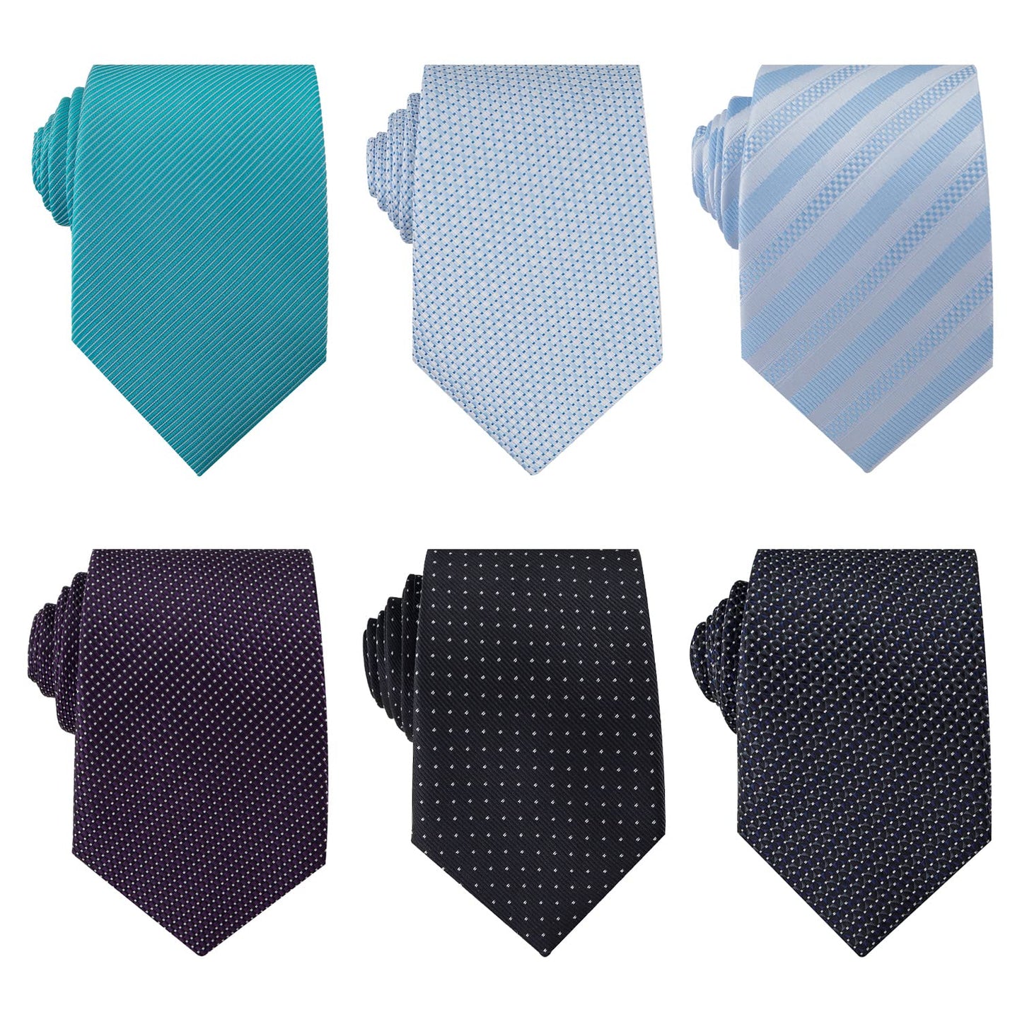 Men's Necktie Classic Tie Woven Jacquard Neck Ties 6 PCS