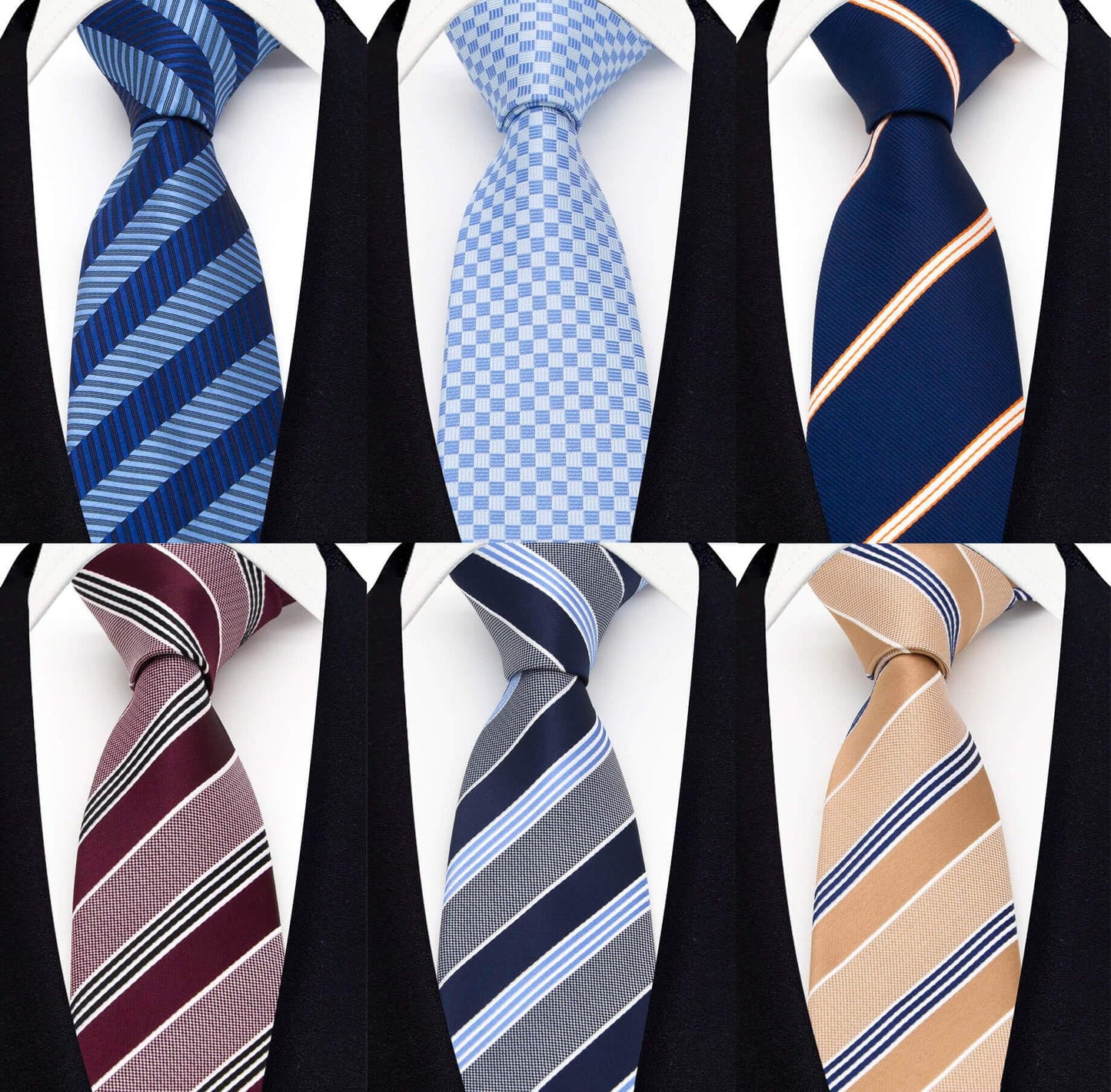 Men's Necktie Classic Tie Woven Jacquard Neck Ties 6 PCS
