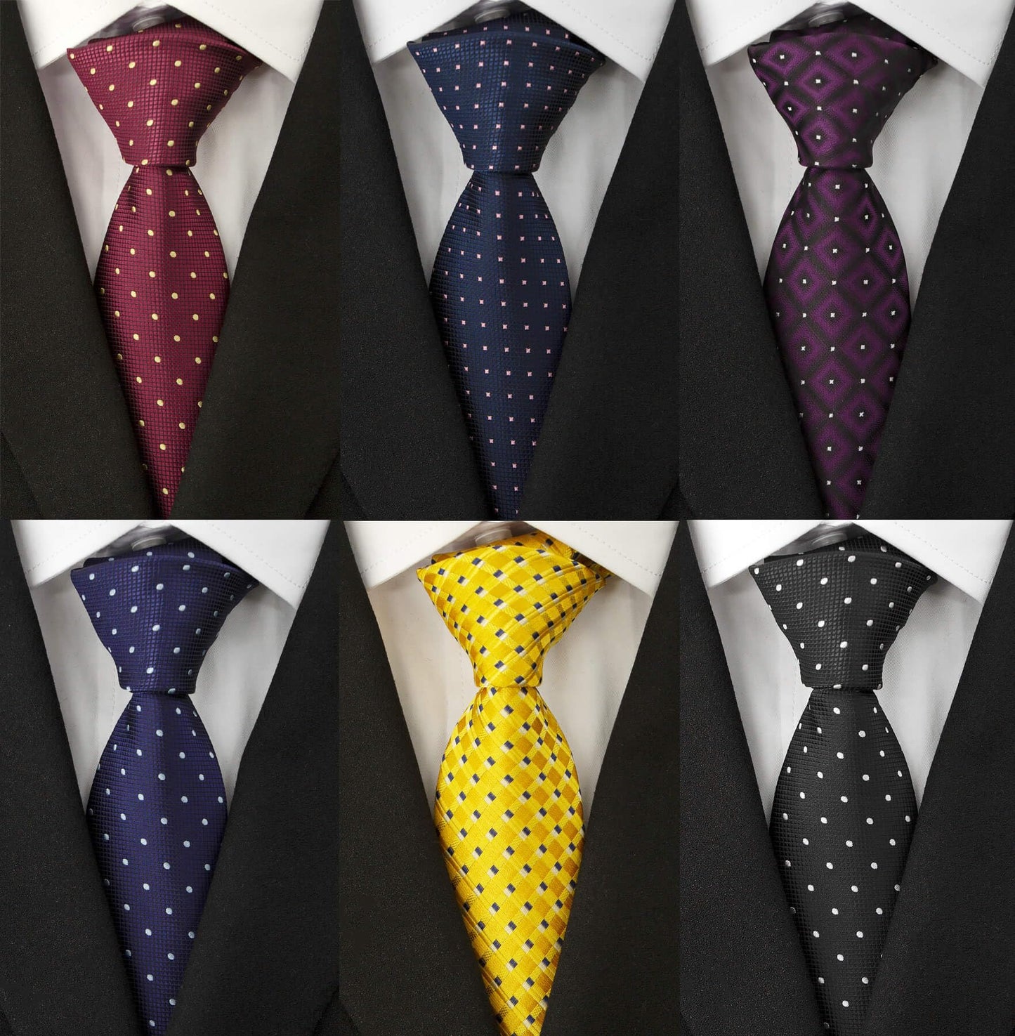 Men's Necktie Classic Tie Woven Jacquard Neck Ties 6 PCS